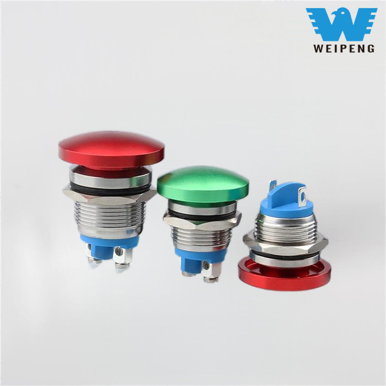 16/19/22 мм гъбена глава с метален бутон за нулиране