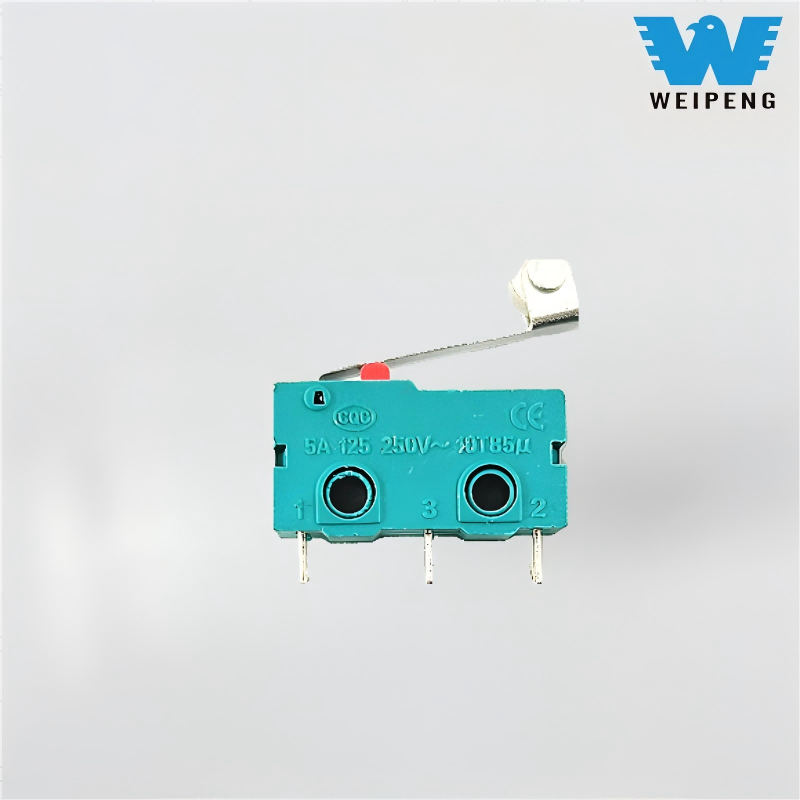 Контактен бутон 5A/125V 250V Права ръкохватка Микро превключвател за ограничение на хода с три извода